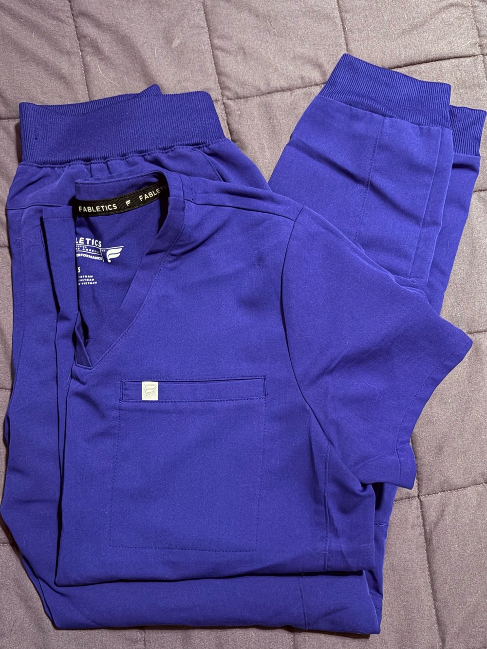 Fabletics Galaxy Blue Scrub Set XSP